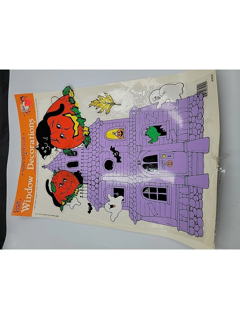 Vintage Halloween Window Clings Decorations Lot Classic Clings Pumpkins Witch Gh